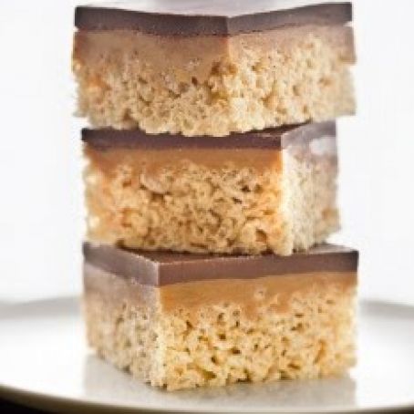 Chocolate, Caramel Peanut-Butter Rice Krispies Treats