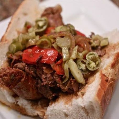 Slow-Cooker Chicago-Style Italian Beef and Sausage Combos