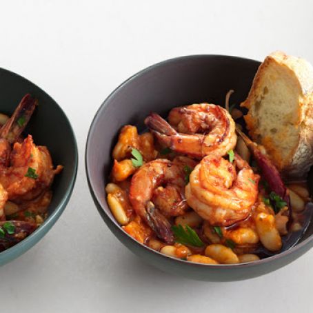 Seafood: Garlic Shrimp and White Beans