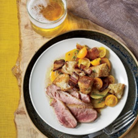Dry-Aged Duck Breasts with Golden Beet Panzanella