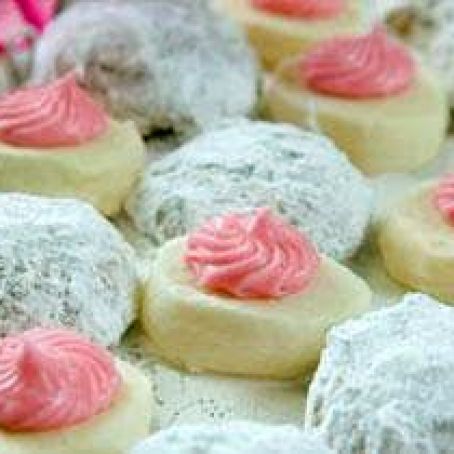 Butter Meltaways with Pink Frosting
