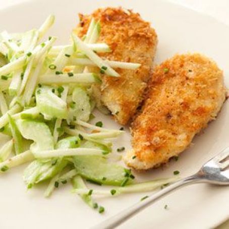 Chicken Cutlets with Apple and Celery Salad