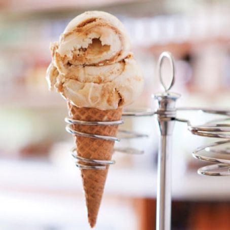 Brown Sugar Ice Cream with a Ginger-Caramel Swirl
