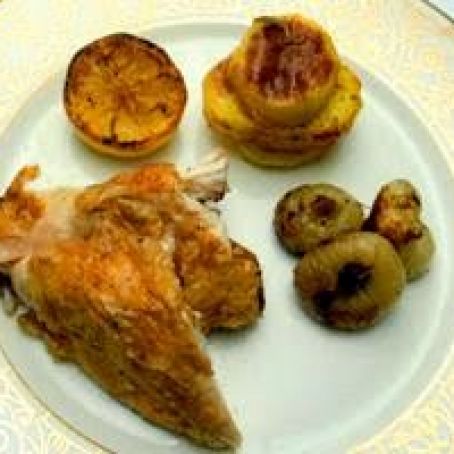 Fabio's (Top Chef)Roasted Chicken with Caramelized Onions, Roasted Potatoes