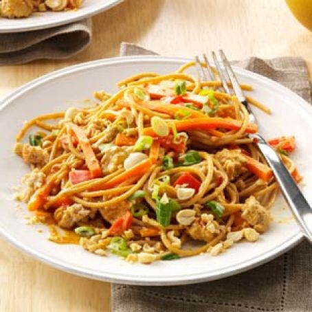 Thai Chicken Peanut Noodles Recipe