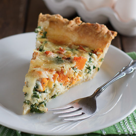 Quiche Recipe with Butternut Squash and Kale