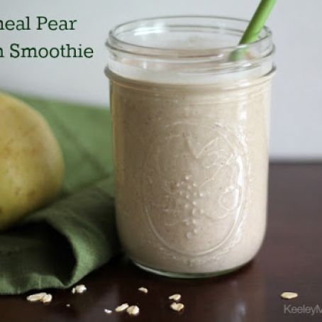 Oatmeal Pear Protein Smoothie {Vegan, Gluten Free, Top 8 Free}