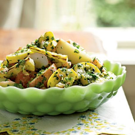 Potato Salad with Herbs & Grilled Summer Squash