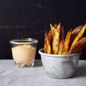 Potatoes-Roasted Slap Fries with Srirachannaise