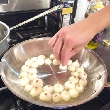 the ultimate pork chops with polenta, onion agrodolce, fried sage & roasted pears