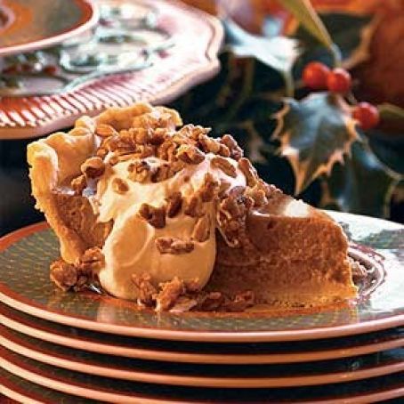 Pumpkin Pie with Maple Cream and Sugared Pecans
