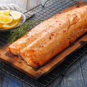 Cedar Plank Salmon with Dill Sauce