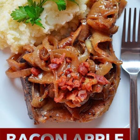 Bacon apple smothered pork chops
