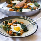 Baked Eggs with Sweet Potatoes and Bacon