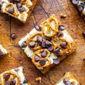 Pretzel S’mores Chocolate Chip Cookie Bars