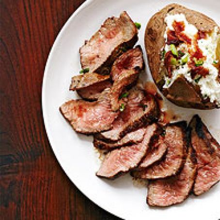 Pan-Seared Sirloin Tips with Goat Cheese Potatoes