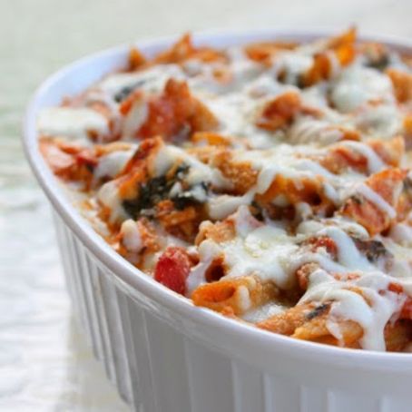 Three-Cheese Chicken Penne Pasta Bake
