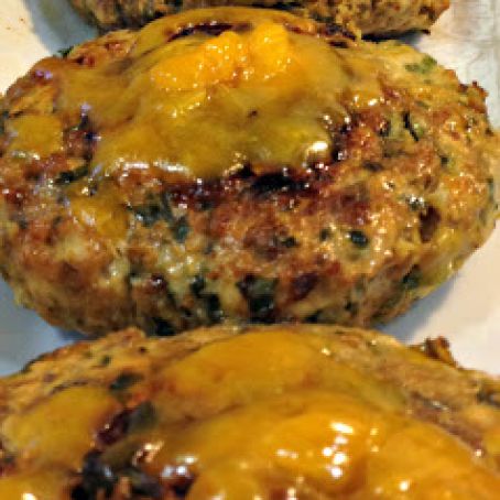Chicken Burgers with Cheddar and Spinach