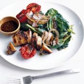 Warm Spinach Salad with Sausage