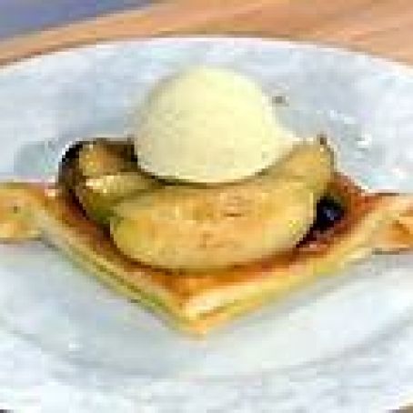 Flambeed Cinnamon Pears in Voul-Au-Vents with Cardamom Ice Cream