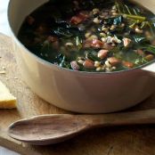 Black-eyed Pea Soup with Andouille and Collards