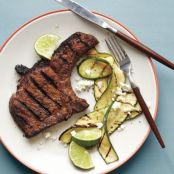 Spice-Rubbed Pork Chops with Grilled Zucchini