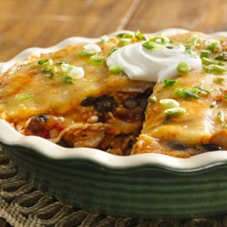 Speedy Layered Chicken Enchilada Pie