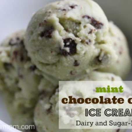 Mint Chocolate Chip Ice Cream (dairy-free with sugar-free option)