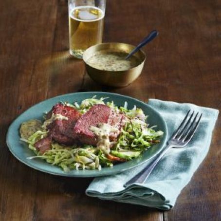 Spice-Rubbed Corned Beef with Mustard-Honey-Horseradish Sauce