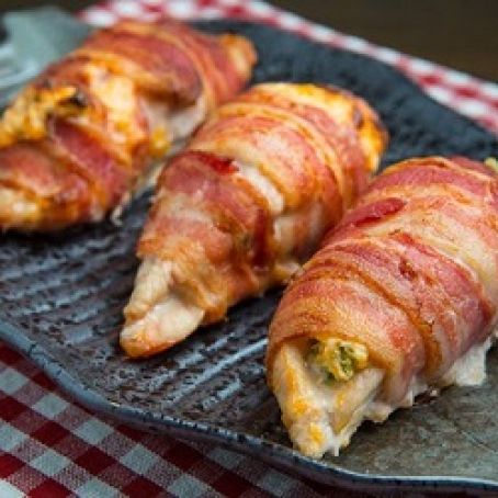 Bacon-Wrapped, Jalapeño-Popper-Stuffed Chicken