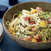 Herb Butter and Goat Cheese Linguine with Fresh Tomatoes