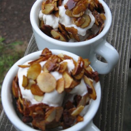 ice cream - coffee ice cream with salty - sweet almonds