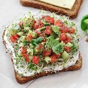 Avocado,Tomato,Sprouts and Pepperjack  with Chive Spread