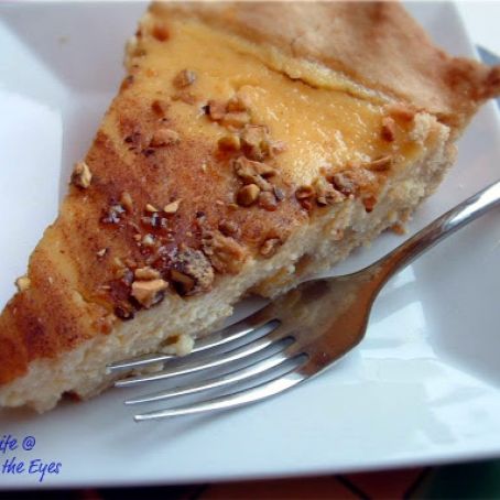 Italian Ricotta Pie with Candied Pistachios