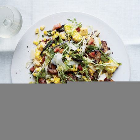 Sweet Corn Salad with Pancetta and Mushrooms