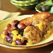 Chicken Thighs Roasted with Rosemary, Red Onions & Red Potatoes