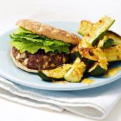 Blue Burger with Zucchini Parmesan Wedges