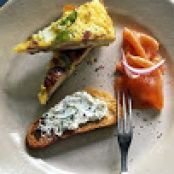 Smoked Salmon with Herbed Goat Cheese and Toast