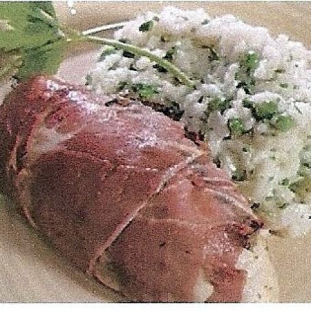 Pesto Stuffed Chicken Wrapped in Prosciutto