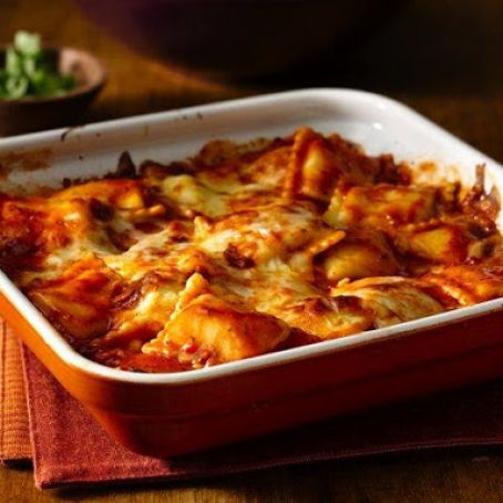 Fire Roasted Tomato Ravioli Bake