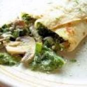 Savory Mushroom, Spinach & Cheese Crepes
