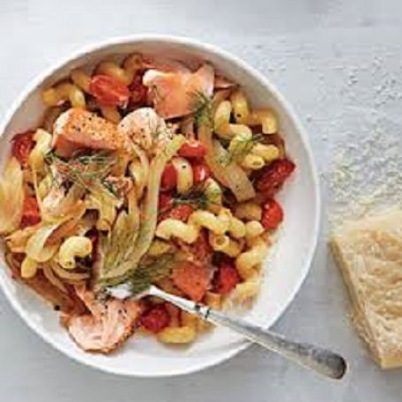 Cavatappi with Salmon and Wilted Fennel