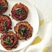 Skillet Corn Fritters with Grilled tomato Toppers