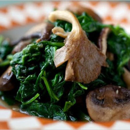 SAUTEED SPINACH w/MUSHROOMS
