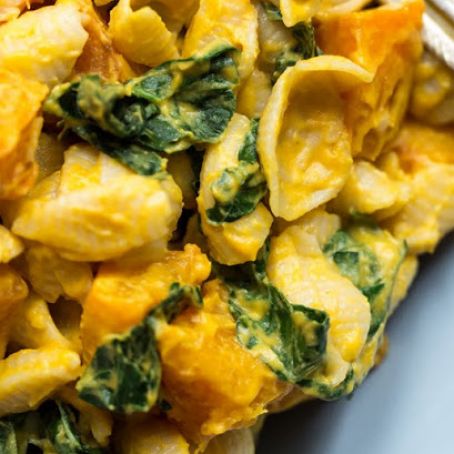 Vegan - Pasta - Smoky Butternut Squash Sauce w/Pasta and Greens