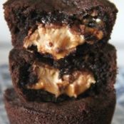 Snickers Stuffed Brownie Cups
