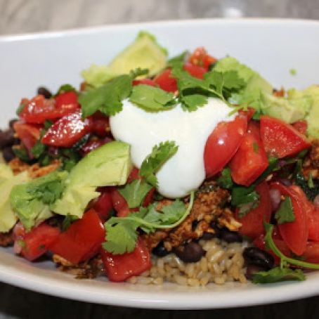 Healthy Burrito Bowl with Easy Pico de Gallo Salsa