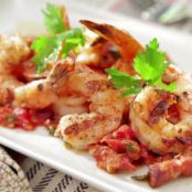 Shrimp - Grilled with Bacon, Tomato and Scallion Vinaigrette