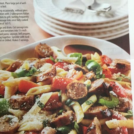 Italian Sausage Grilled with Pasta and Vegetables