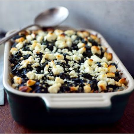 BAKED LIMAS w/SPINACH & FETA